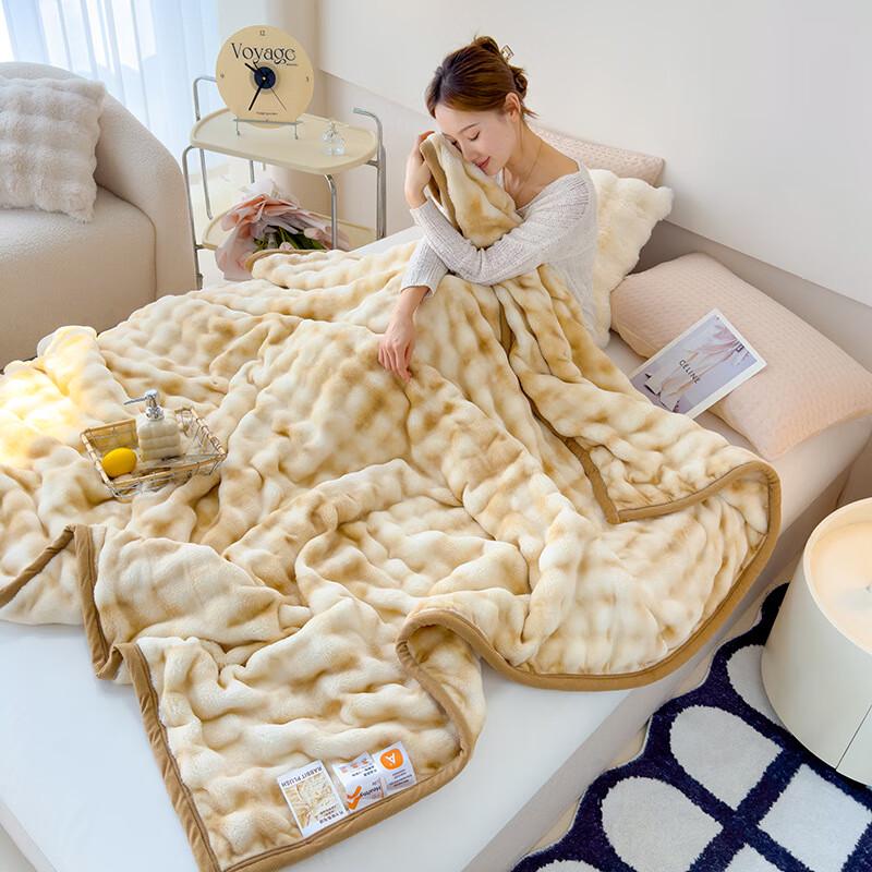 Imitation Rabbit Fur Bubble Velvet Blanket