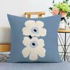 Blue Simple Print Decorative Pillowcase Bedroom Living Room Square Cushion Pillowcase