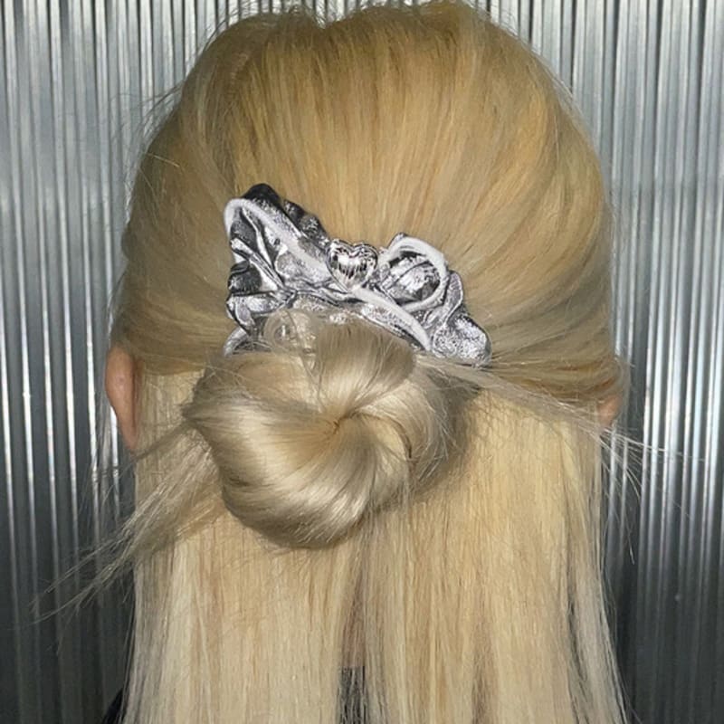 SENTIMENTS No.361 [silver] SCRUNCHY HAIR SHINE SILVER HEART