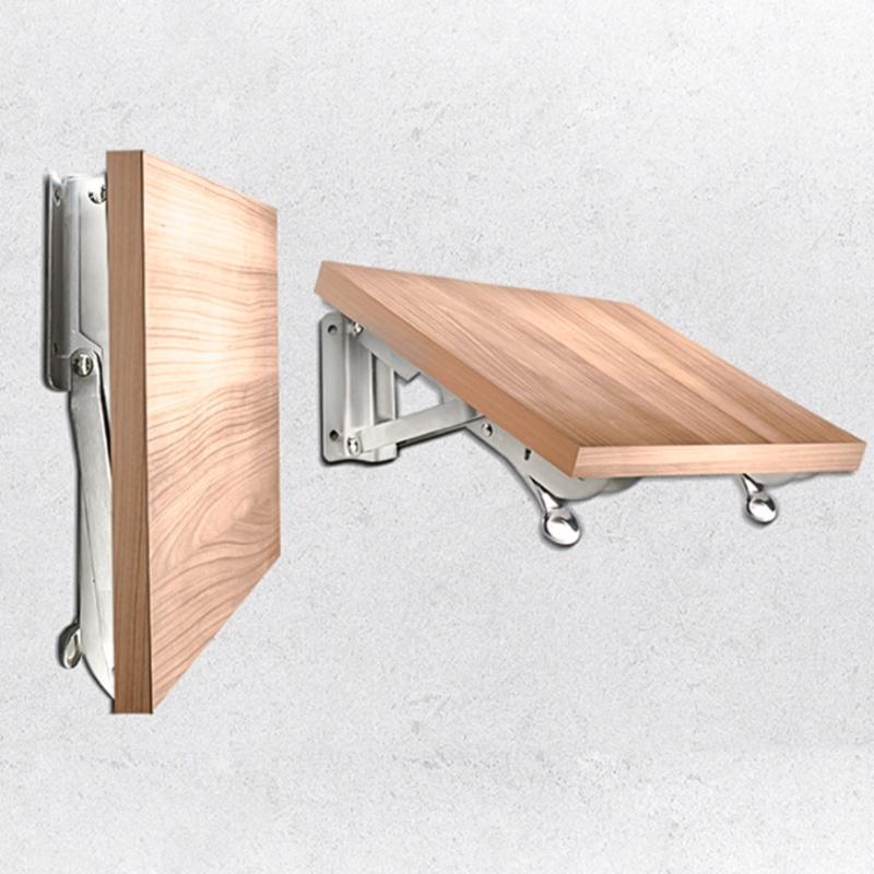 Folding Shelf Brackets Stainless Steel Collapsible Shelf Bracket Wall Mounted DIY Triangular Brackets for Table Work F