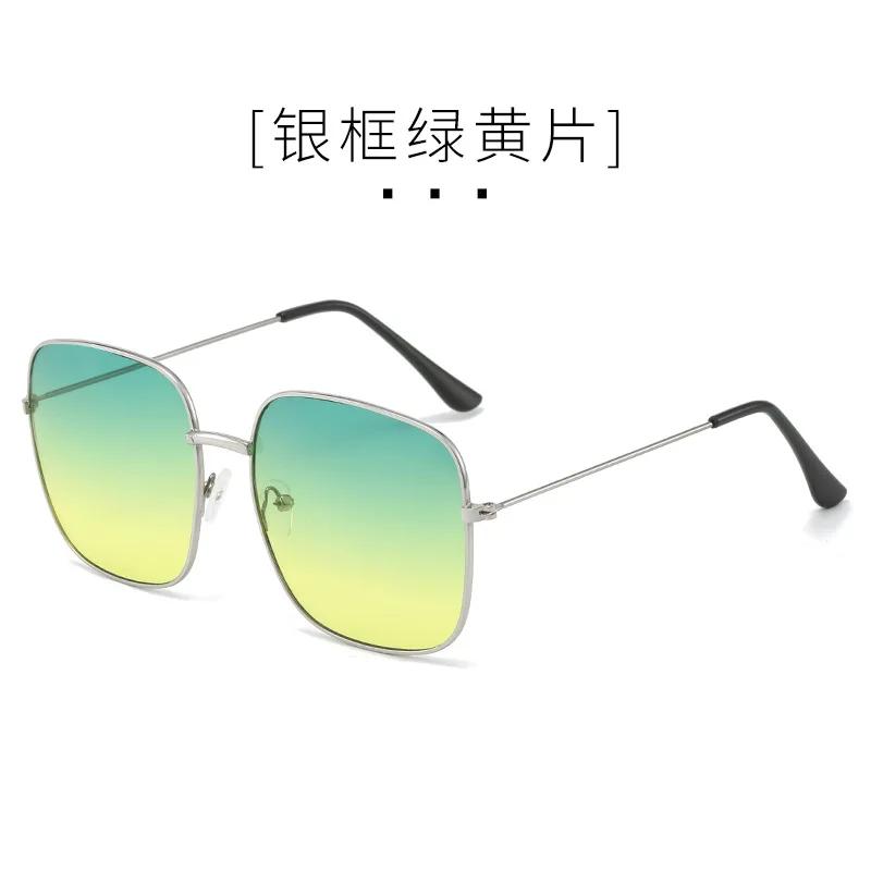 Metal Large Frames Square Sunglasses Female's Designer Fashion Sun Spectacles Lady Outdoor Travel Eye Spectacles UV 400 Protection Oculos De Sol