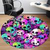 1PC Skull Party Office Round Area Rug, Mat Suitable For Office, Under Office Chairs Bedroom Living Room Home Decor, Room Deco