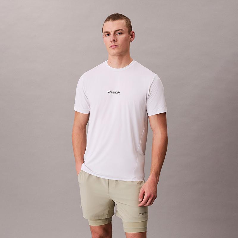 Calvin Klein Sport Casual Commuting Minimalist Letter Running Training Knit Short Sleeve T-Shirt Men Tops GMS6K105