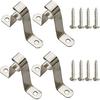7/16” Cafe Rod Brackets,Curtain Rod Brackets for Mounting a Curtain Rod To The Wall (6-Nickel(4pcs))