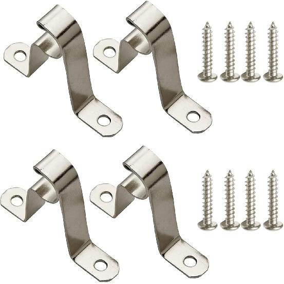 7/16” Cafe Rod Brackets,Curtain Rod Brackets for mounting a Curtain Rod to The Wall (6-Nickel(4pcs))