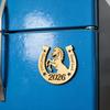 1/2/3Pcs 2026 Year of The Horse Fridge Magnet Rustic Wooden Auspicious Horseshoe Fridge Magnet Chinese New Year Home Office Kitchen Decoration