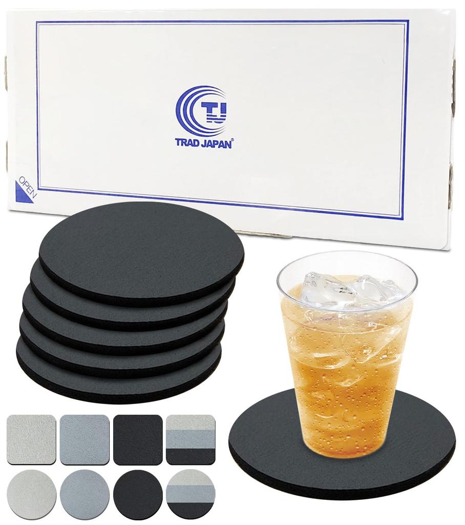 [Featured In Croissant Magazine] Stylish, Water-Absorbent Diatomaceous Earth Coasters, Made In Japan with Silver Ions (2 Round Coasters X 3 Packs,