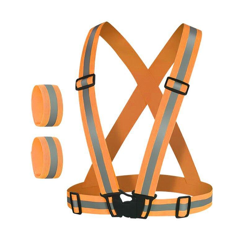 3PCS Reflective Safety Vest Bicycle - High Visibility Flashing Vest Set, A Safe Night Cycling Equipment
