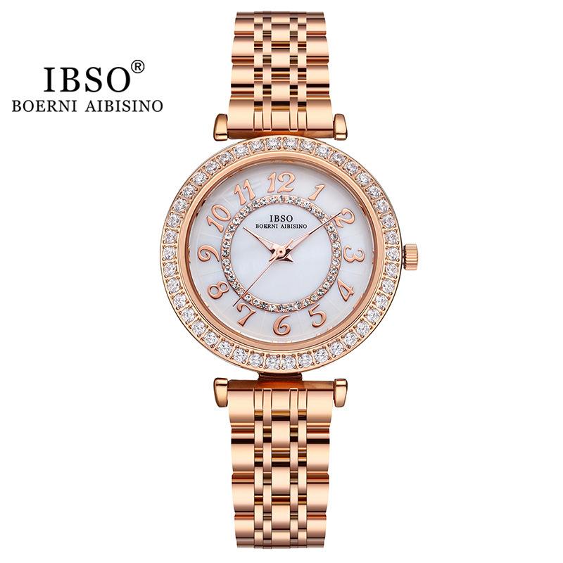 Watch Female Waterproof Digital Display Diamond-Encrusted Steel Belt Female Watch