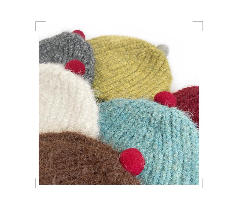 Unisex Kids' Wool Hat: Solid Color, Warm, Ear Protection, Windproof, Tie-up