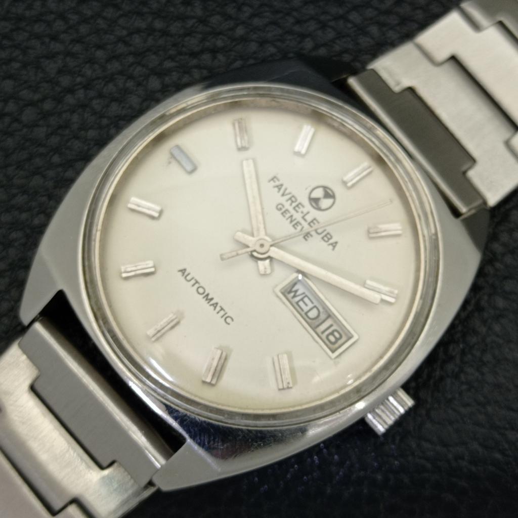 GEBRAUCHTE FAVRE LEUBA GENEVE AUTOMATISCHE SCHWEIZER HERREN-TAG&DATUM-UHR a432161-2 R110-a432161