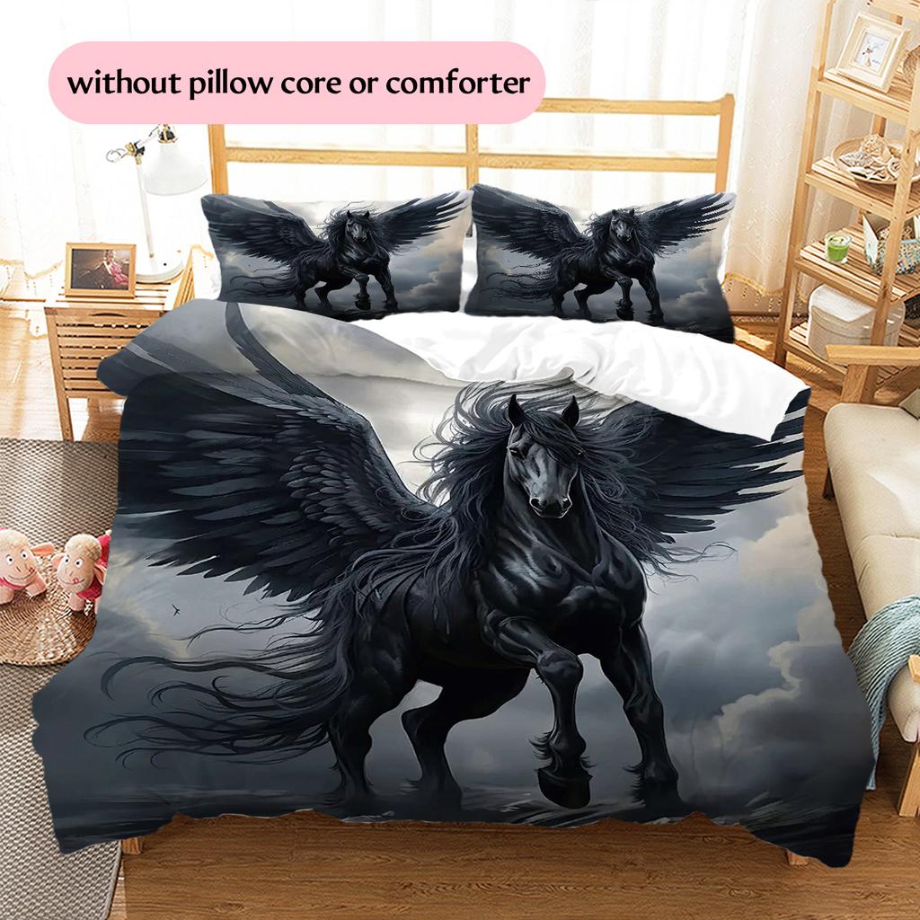 1PC Horse Bedding Quilt Set Quilt Cover Pillowcase Home Decoration Birthday Gift (1 * duvet cover + 15 * pillowcase, without core)