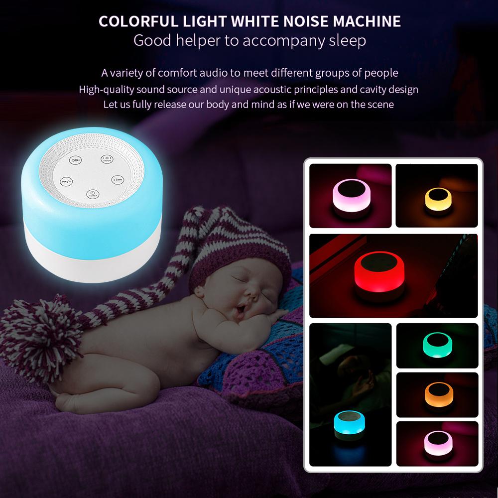 Portable White Sound Machine Baby Sooth    Night Light with 12 Soothing Sounds 7 Lighting Colors Tim  for Baby Students Adults Sleep Work M