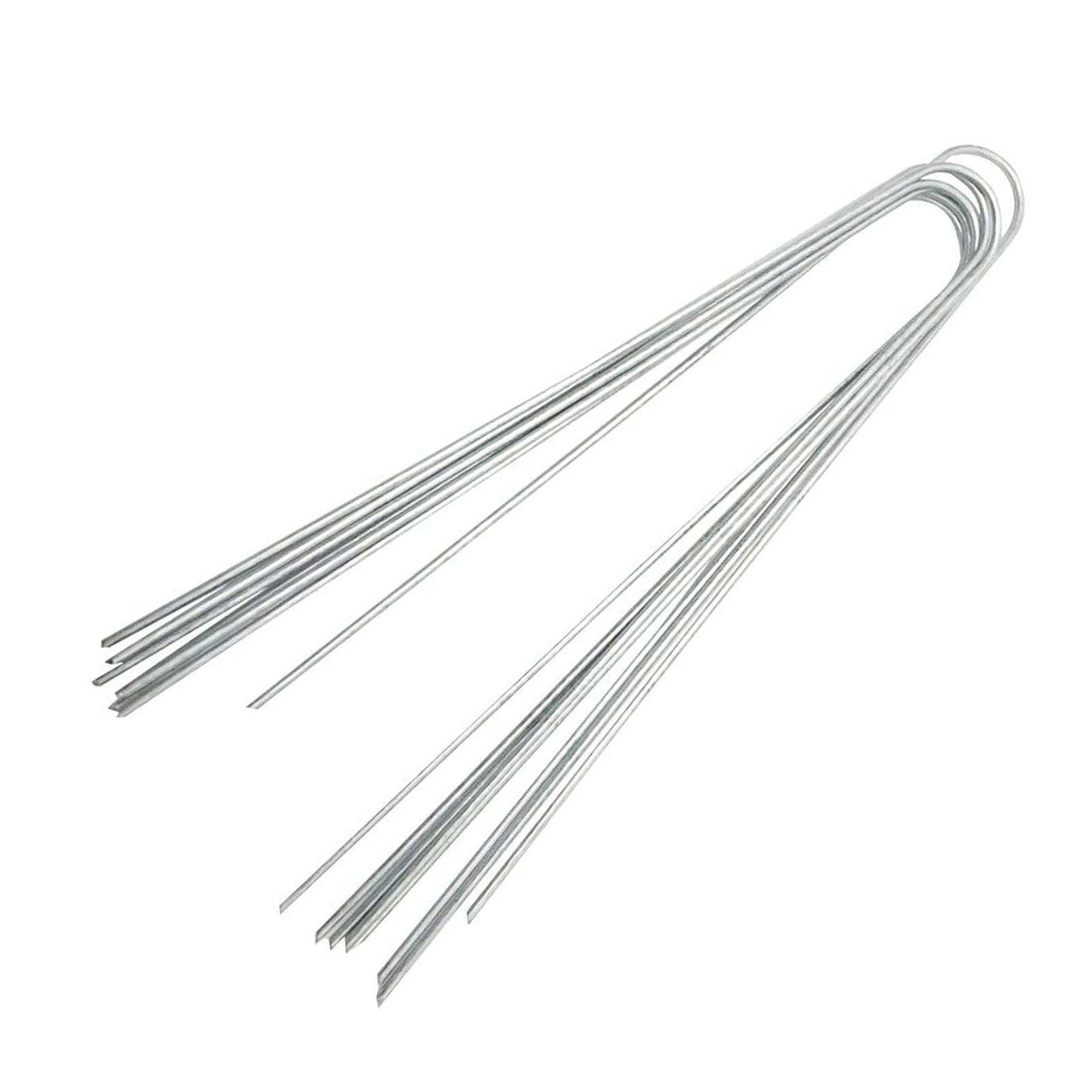 

50 PCS Steel Landscape U shaped Stakes Pins Staple Peg for Ground Garden Farm Grass Tent Fence чёрный
