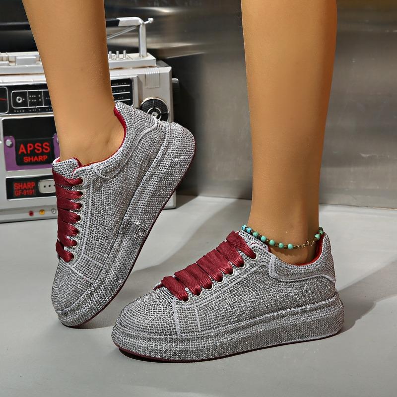 2025 Brand Women's Sneakers Luxury Rhinestones Women Causal Shoes Designer Platform Sport Shoes Fashion Comfort Women Shoes