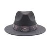 Hot-selling top hat, ethnic style cow head, western cowboy top hat, rolled brim, retro riding hat, woolen felt hat