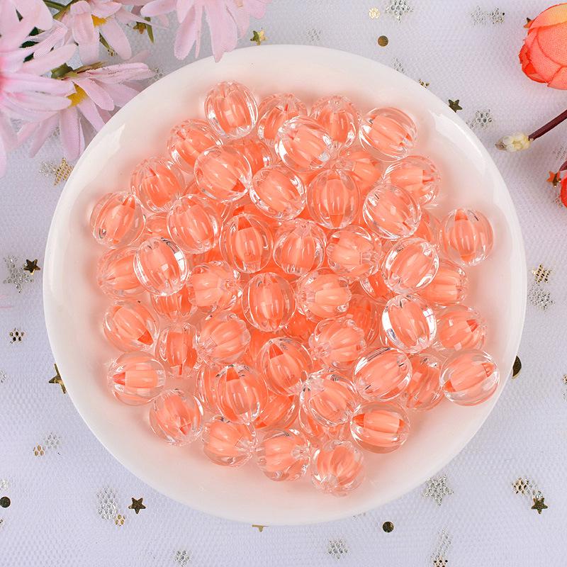 Acrylic Pumpkin Beads: 10mm Loose Beads for DIY Bracelets - New 2024 Style