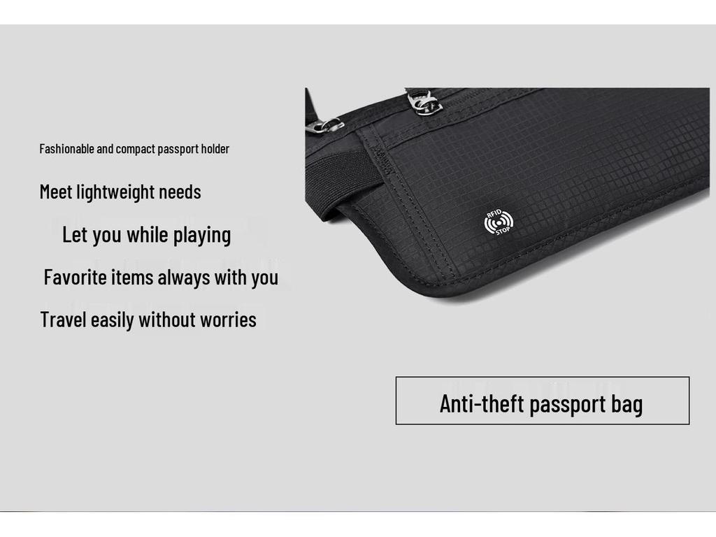 RFID Anti-Theft Passport & Phone Waist Bag for Travel, Tickets, Running & Sports