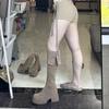 Retro Style Two Wear Folded Thick-soled Martin Boots Versatile Thick Heel Knee Boots New