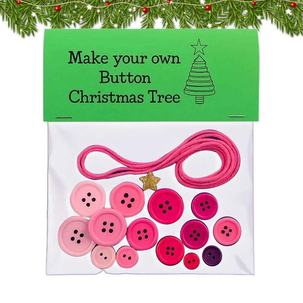 Material Package  DIY Christmas Button Craft Kit Snowman & Santa Claus Drop Ornament Making Christmas Tree Pendant Festival Gift