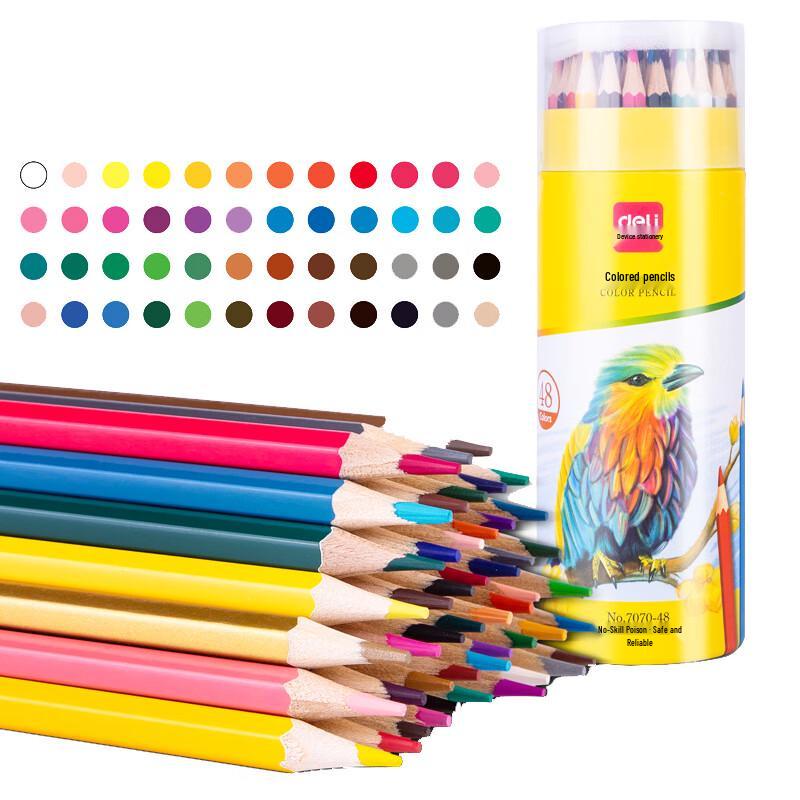 Deli 48-Color Oil-Based Hexagonal Colored Pencil Set