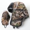 Winter Warm Fleece-lined Military Style Beanie Hat With Camo Leaf Print Soviet Emblem Men Women Outdoor Use
