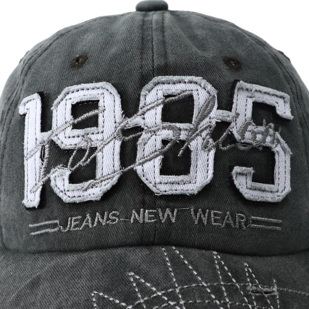 Streetwear Urban Style Street Lettering Alphabet Cotton Washed Hat Snapback Adjustable Hop Hip Stitching Embroidered 1985 Men Women Cap Baseball