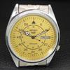 VINTAGE REFURBISHED SEIKO 5 AUTOMATIC JAPAN MENS YELLOW DIAL WATCH a445965-1