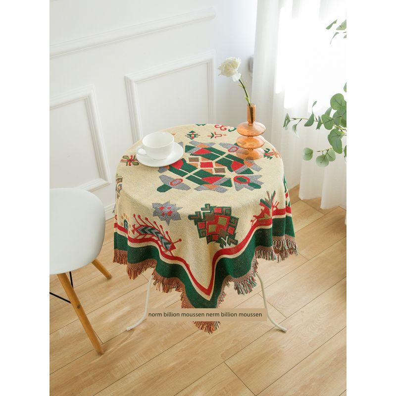 

New Arrival Retro Classy Cotton Linen Square Tablecloth Zang Feng 90*90
