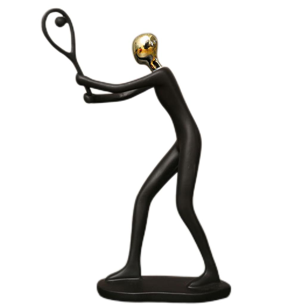 Modern Abstract Craft Resin Athlete Statue Sport Figure Figurine Elegant Sport Theme Sculpture Office Home Living Room Decor