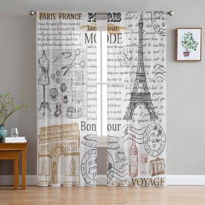 Paris Eiffelturm Tüll Sheer Fenster Vorhänge Für Wohnzimmer Die Schlafzimmer Moderne Chiffon Voile Organza Vorhänge Decor Vorhänge