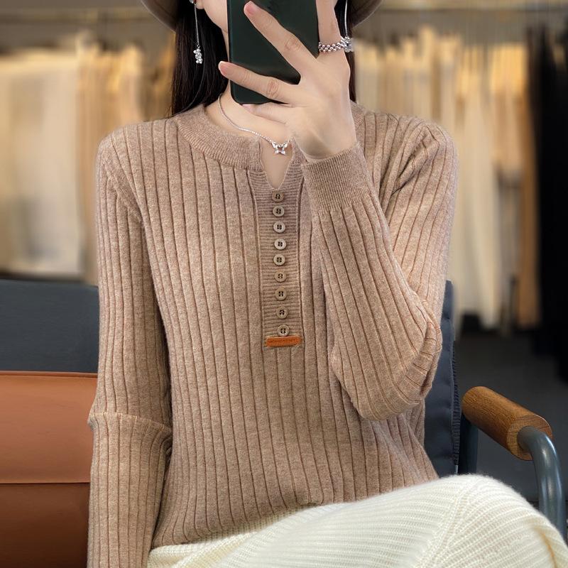 

Осенний стиль пуловер круглый вырез обычный свитер для женщин, вязаный свитер 2XL верблюд