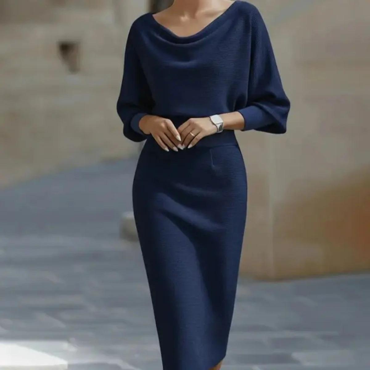 2026 Eleganta adīta bodycon kleita ar
