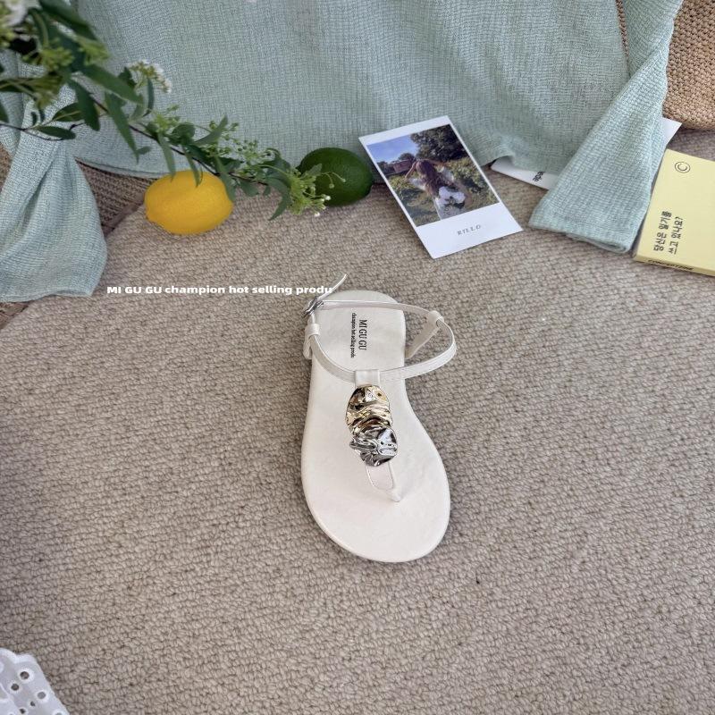 Fashion Beige Heeled Sandals Clear Shoes Slip-on Loafers Summer Women's Flip Flops Platform Soft Black Pearl Outside Elastic Band Girls