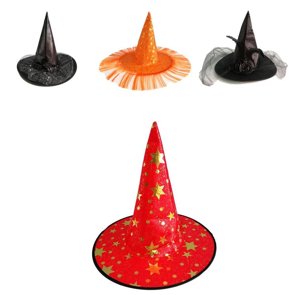 Rose Witch Hat In Red Black And Purple Perfect For Halloween Party And Costume