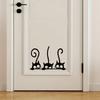 1Pc Funny Black Cat Pattern Wall Stickers For Door Bathroom Bedroom Decoration Wall Decals Kids Home Decor