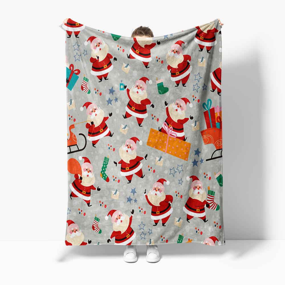 Soft Fluffy Throw Blanket Cozy Warm Bedspread Decorative Quilt Farmhouse Home Decor Gift for Her Him Christmas Pattern