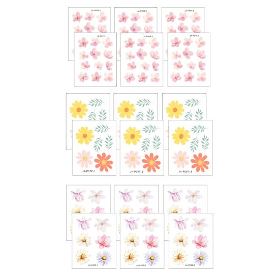 6Pcs Wall Decals, Flower Print Wall Stickers, Self-Adhesive Removable Waterproof Scratch Resistant Wall Decals for Kids Rooms And Kindergartens
