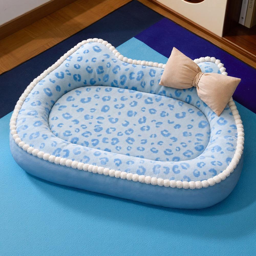 Leopard-print Cat Dog Sofa Bed Four Seasons Cat Sleeping Mat Pet Cushion Bed Pet Sleeping