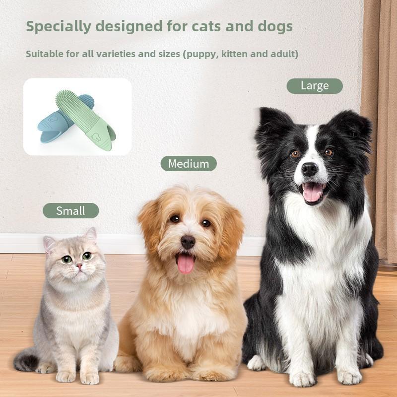 Spazzolino da denti per animali domestici Spazzolino da dito in silicone Spazzolino da denti per gatti e cani Cura dentale per cani Dita