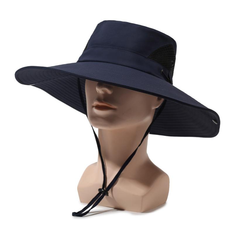 

Летняя рыболовная шляпа для улицы, защита от солнца, широкополая, дышащая, для рыбалки, мужская, женская, альпинистская шляпа тёмно-синий
