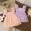 Baby Mädchen Kleid Mode Gänseblümchen Print Netz Prinzessinnenkleid Weich Bequem Baby Ausflugskleid Mädchen Rosa Geburtstagsgeschenk