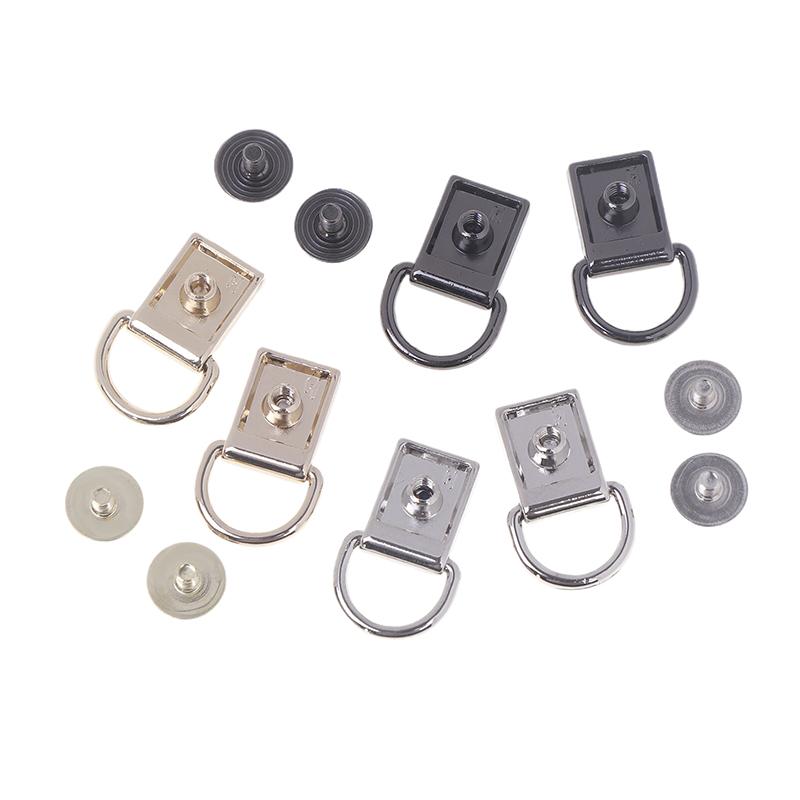 2 Stück Metall D-Ring Tasche Seitenverbinder Schnallen mit Schrauben Handtasche Lederband Griff Kette Haken Verschluss Diy Bastelzubehör