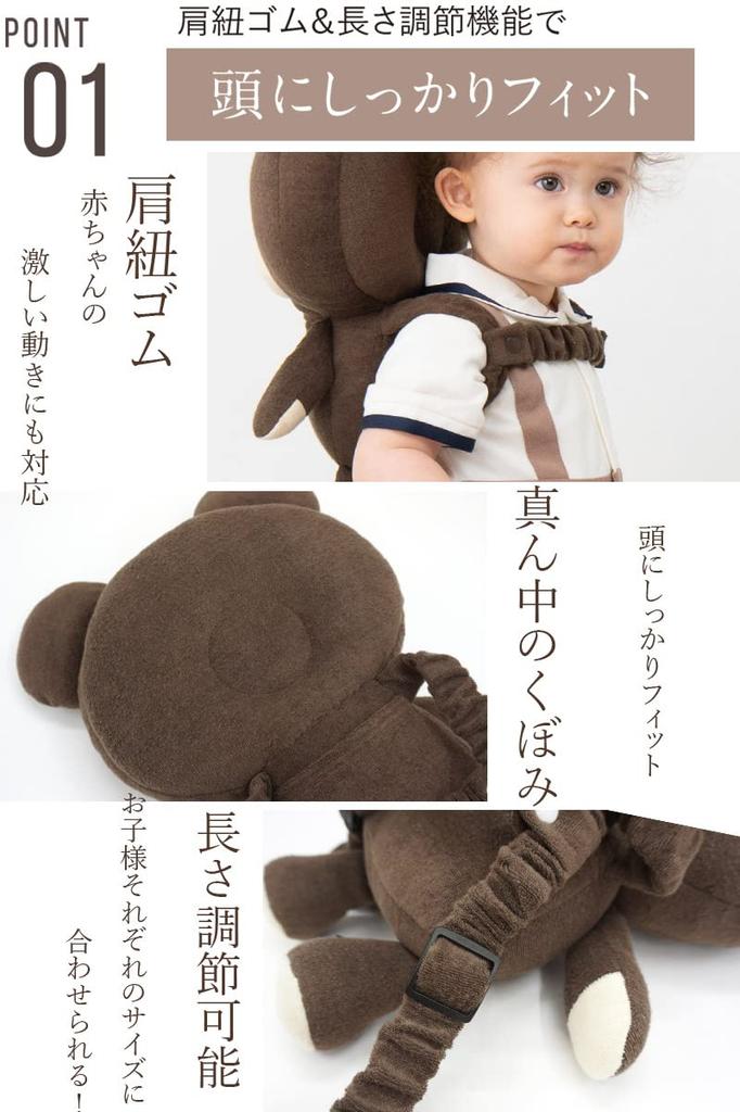 Sweet Mommy Baby Fall Prevention Backpack with Adjustable Shoulder Protection for and Cute Baby Helmet from Jackie the School Cushion, Anti-Bump