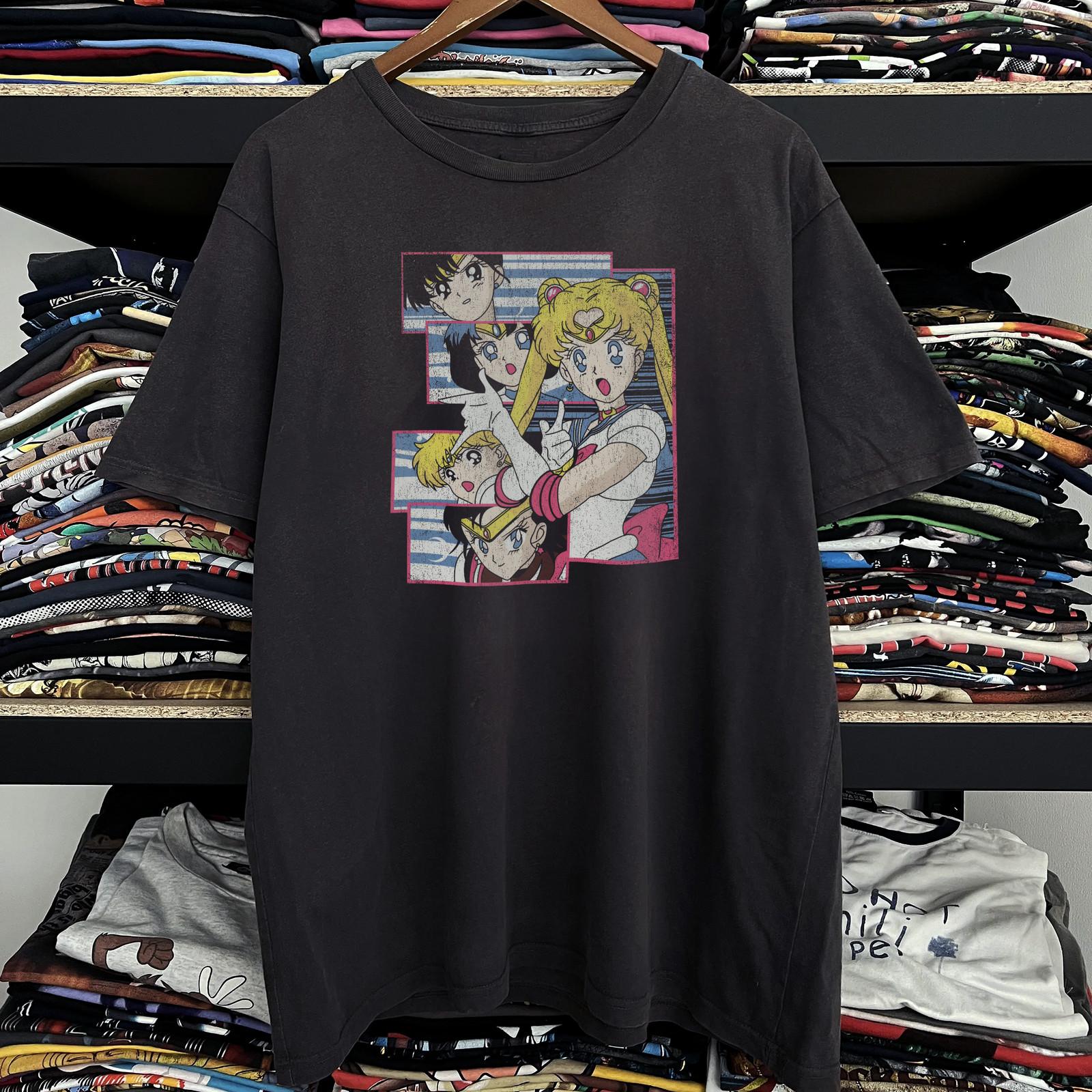 1999 Sailor Moon Aged T-Shirt Black S 3XL