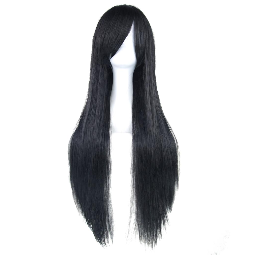 Synthetic Black Wig Cosplay Wigs Straight Long Wig Hinata Hyuga Cosplay Hair Enma Ai Costume Wig