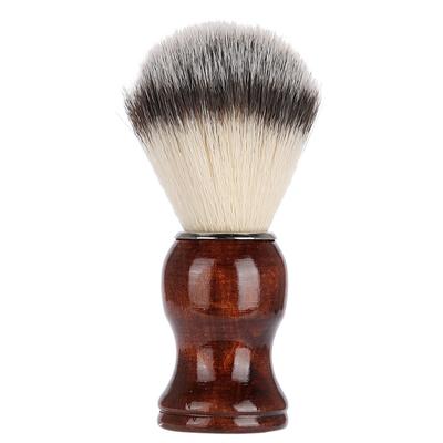 Spazzola da barba portatile da uomo Manico in legno Pennello da barba per uso da salone, domestico, da viaggio