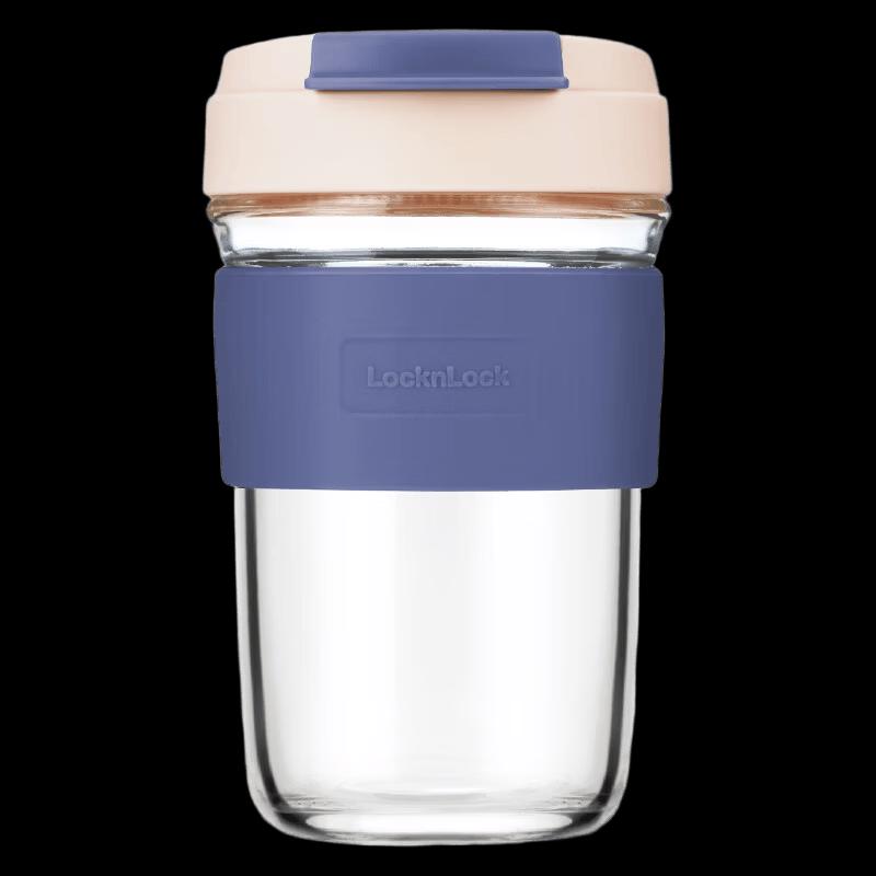LockLock Heat-Resistant Glass Coffee Cup with Silicone Sleeve