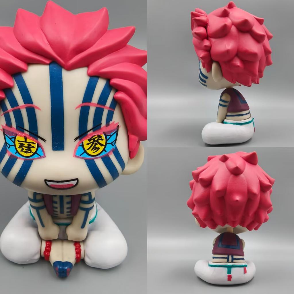Demon Slayer Q Edition Sittande Position Akaza Figur Söt Animationsfigur Prydnader Skrivbordsdekoration Arbetskamrat