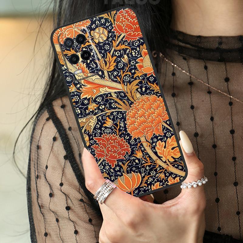William Morris Strawberry Thief Case For Oppo A5 Pro A15 A17 A57 A77 A18 A38 A58 A78 A98 A94 A74 A54 A40 A60 A80 A96 A76 A16